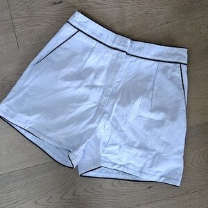 Commese Women's White Shorts with Black Trim